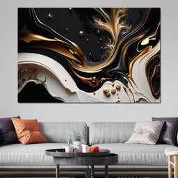 Marble-Lux Collection: Vibrant White & Gold Marble 03 - NicheCanvas