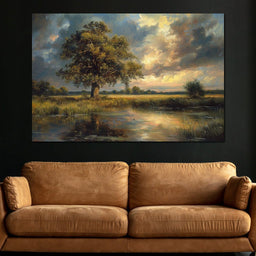 Golden Oak Reflections - NicheCanvas