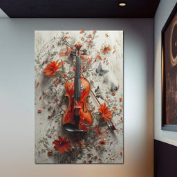 Violin Melody in Bloom - NicheCanvas