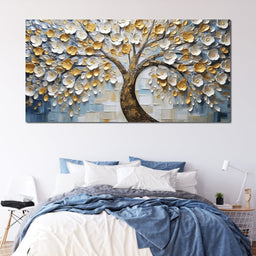 Ivory Golden Petal Melodies - NicheCanvas