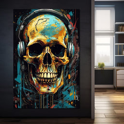 Technopunk Skull 2 - Raven Blackwood - NicheCanvas