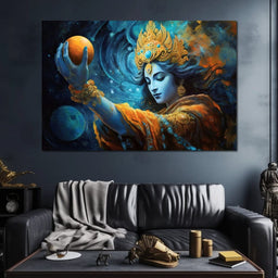 Krishna Holding the Planet - NicheCanvas
