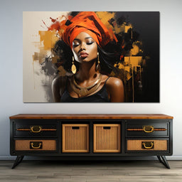 Black Gold Fashion Portrait - NicheCanvas