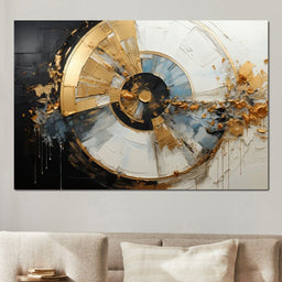 Azure Gold Horizon Fusion - Tanni Cylon - NicheCanvas