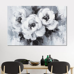 Monochrome Floral Symphony - NicheCanvas