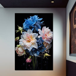 Midnight Flower Symphony - NicheCanvas