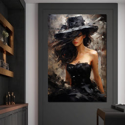 Black Dress Muse - NicheCanvas