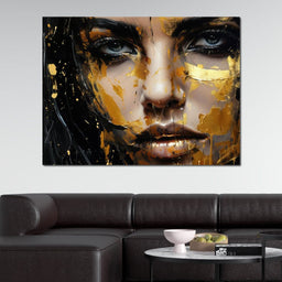 Black Gold Urban Graffiti - NicheCanvas