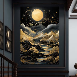 Golden Night in the Universe - NicheCanvas