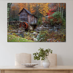 Autumn at the Grist Mill - NicheCanvas