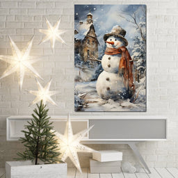 Christmas Snowman - NicheCanvas