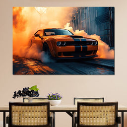 Hellcat Burnout - Rider Art - NicheCanvas