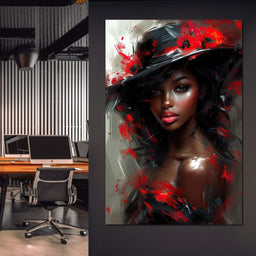 Sable Elegance with Poppy Flair - NicheCanvas