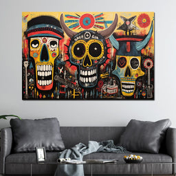 Vibrant Tribal Spirit Montage - NicheCanvas