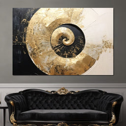 Golden Nautilus Swirl - Tanni Cylon - NicheCanvas