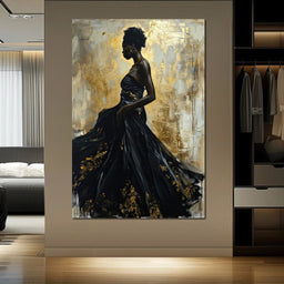 Ebony Elegance in Gold - NicheCanvas