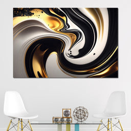 Marble-Lux Collection: Vibrant White & Gold Marble 04 - NicheCanvas