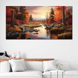 Magnificent Autum By The Lake - NicheCanvas