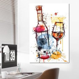 Red Wine Splash - NicheCanvas