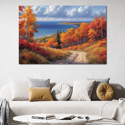 Autumn Embrace by the Shore - NicheCanvas