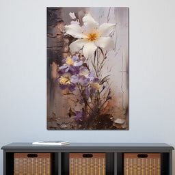 Fleeting Bloom in Grisaille - NicheCanvas