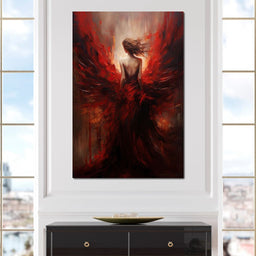 Ethereal Elegance in Shadow Gown - NicheCanvas