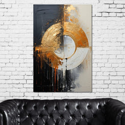Abyssal Echoes in Gold Abstract - Tanni Cylon - NicheCanvas