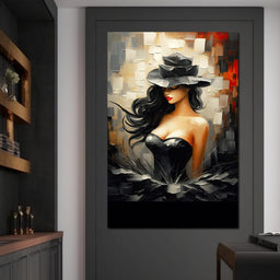Noir Elegance in Bloom - NicheCanvas