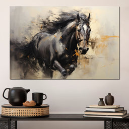 Surreal Black Horse - NicheCanvas