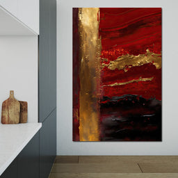 The Lush Layers Collection: Dark Red & Gold 04 - NicheCanvas