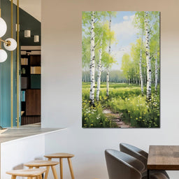 Birch Forest Springtime - NicheCanvas