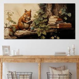 Autumn Tales of a Scholarly Squirrel - NicheCanvas