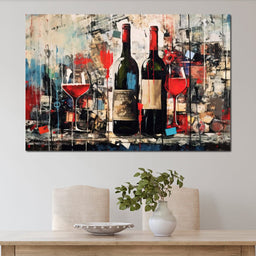 Red Wine Graffiti - NicheCanvas