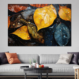 Autumn Dew on Amber Foliage - NicheCanvas