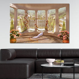 Classical Garden & Waterfall - NicheCanvas
