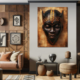 Golden Tribal Sentinel - NicheCanvas