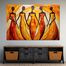 Women in Maroon Harmony - NicheCanvas
