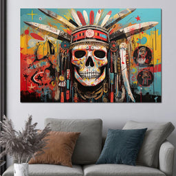 Tribal Echoes in Technicolor - NicheCanvas