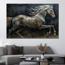 Gilded Grey Horse - NicheCanvas