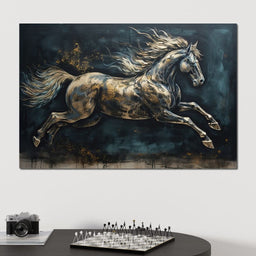 Gilded Running Horse - NicheCanvas