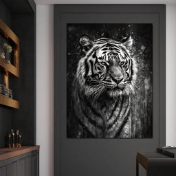 Tiger in Black & White - NicheCanvas