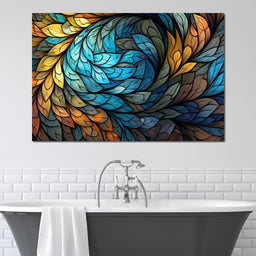 Mosaic Leafy Luminescence - NicheCanvas