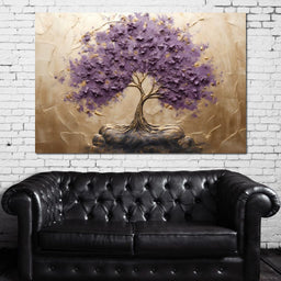 Golden Grove in Purple Hues - NicheCanvas