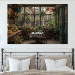 Backyard Floral Kitchen - NicheCanvas