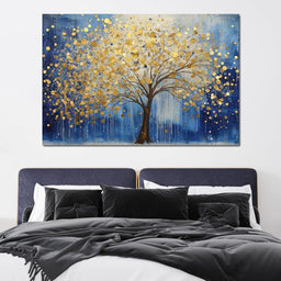 Golden Blue Melody of Nature - NicheCanvas