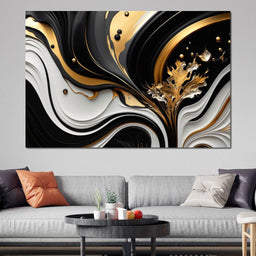 Marble-Lux Collection: Vibrant White & Gold Marble 10 - NicheCanvas