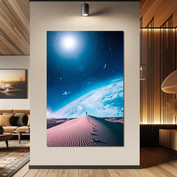 Silhouette Dune Blue Space - Gen Z - NicheCanvas