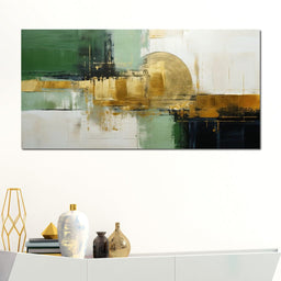 Verdant Gold Horizon - NicheCanvas