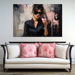 Effervescence in Ebony and Pink - NicheCanvas