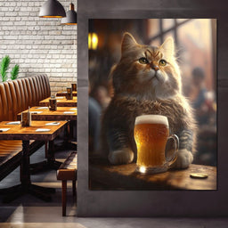 Cat Beer - Zenzdesign - NicheCanvas